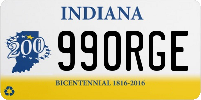 IN license plate 990RGE