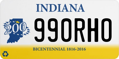IN license plate 990RHO