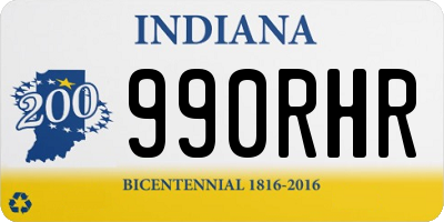 IN license plate 990RHR