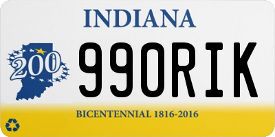 IN license plate 990RIK