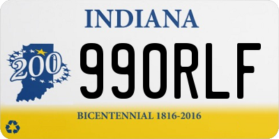 IN license plate 990RLF