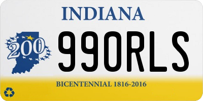 IN license plate 990RLS