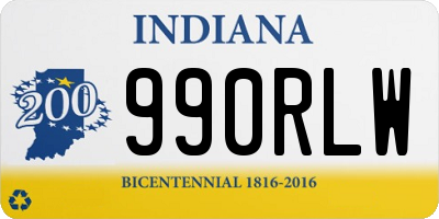 IN license plate 990RLW