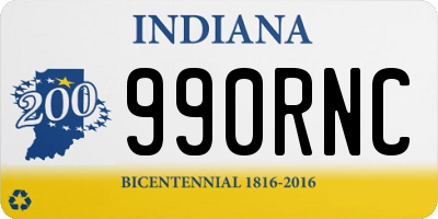 IN license plate 990RNC
