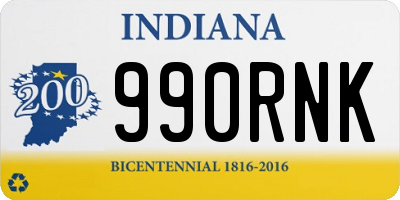 IN license plate 990RNK