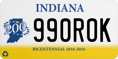 IN license plate 990ROK