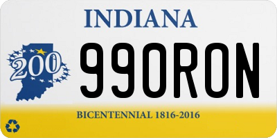 IN license plate 990RON