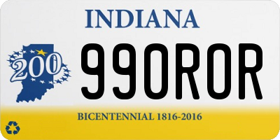 IN license plate 990ROR