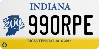 IN license plate 990RPE