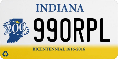 IN license plate 990RPL