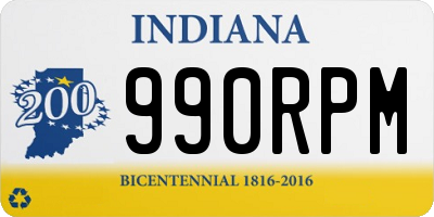 IN license plate 990RPM