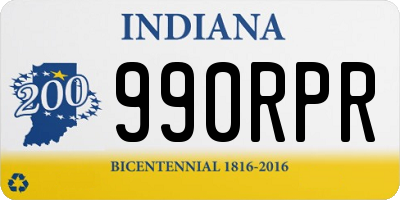 IN license plate 990RPR