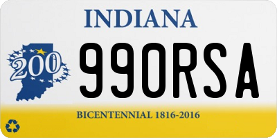 IN license plate 990RSA