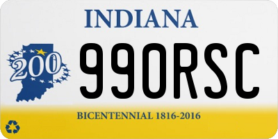 IN license plate 990RSC