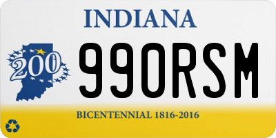 IN license plate 990RSM