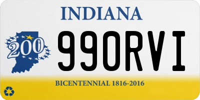 IN license plate 990RVI