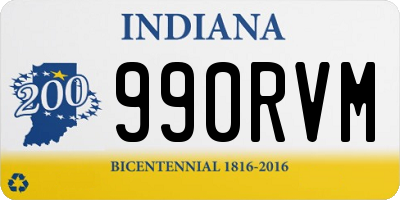 IN license plate 990RVM