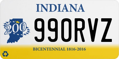 IN license plate 990RVZ