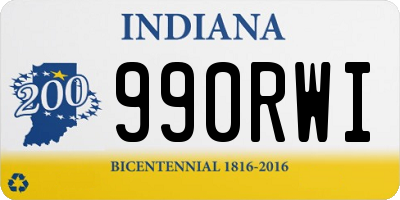 IN license plate 990RWI