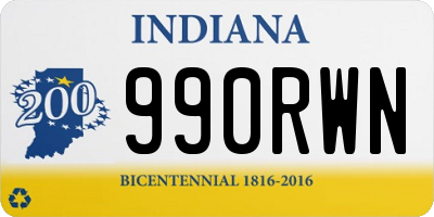 IN license plate 990RWN