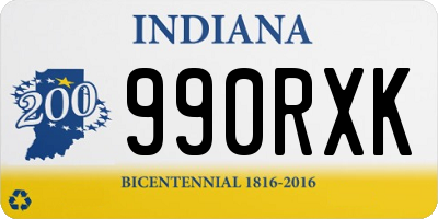 IN license plate 990RXK