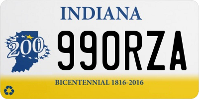 IN license plate 990RZA