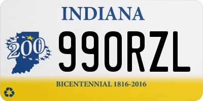 IN license plate 990RZL