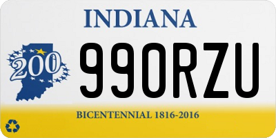 IN license plate 990RZU