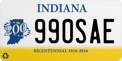 IN license plate 990SAE