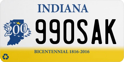 IN license plate 990SAK