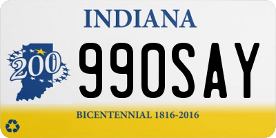 IN license plate 990SAY