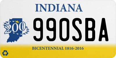 IN license plate 990SBA