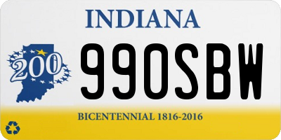 IN license plate 990SBW