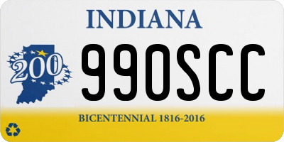 IN license plate 990SCC