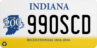 IN license plate 990SCD