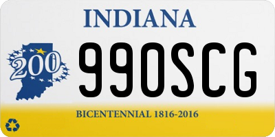 IN license plate 990SCG