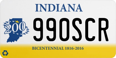 IN license plate 990SCR