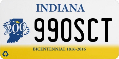 IN license plate 990SCT