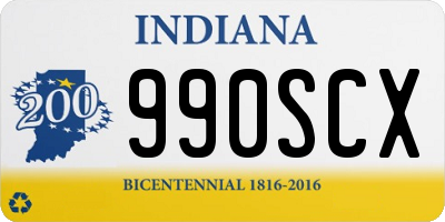 IN license plate 990SCX