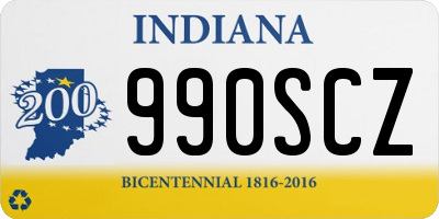 IN license plate 990SCZ