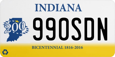 IN license plate 990SDN