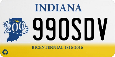 IN license plate 990SDV