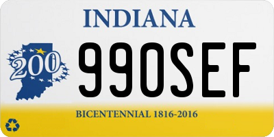 IN license plate 990SEF