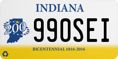 IN license plate 990SEI