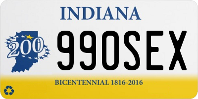 IN license plate 990SEX