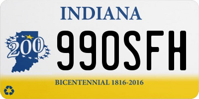 IN license plate 990SFH