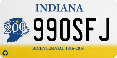 IN license plate 990SFJ