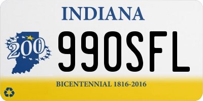 IN license plate 990SFL