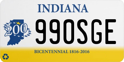 IN license plate 990SGE