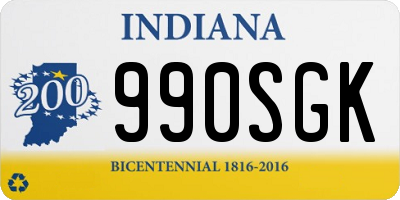 IN license plate 990SGK